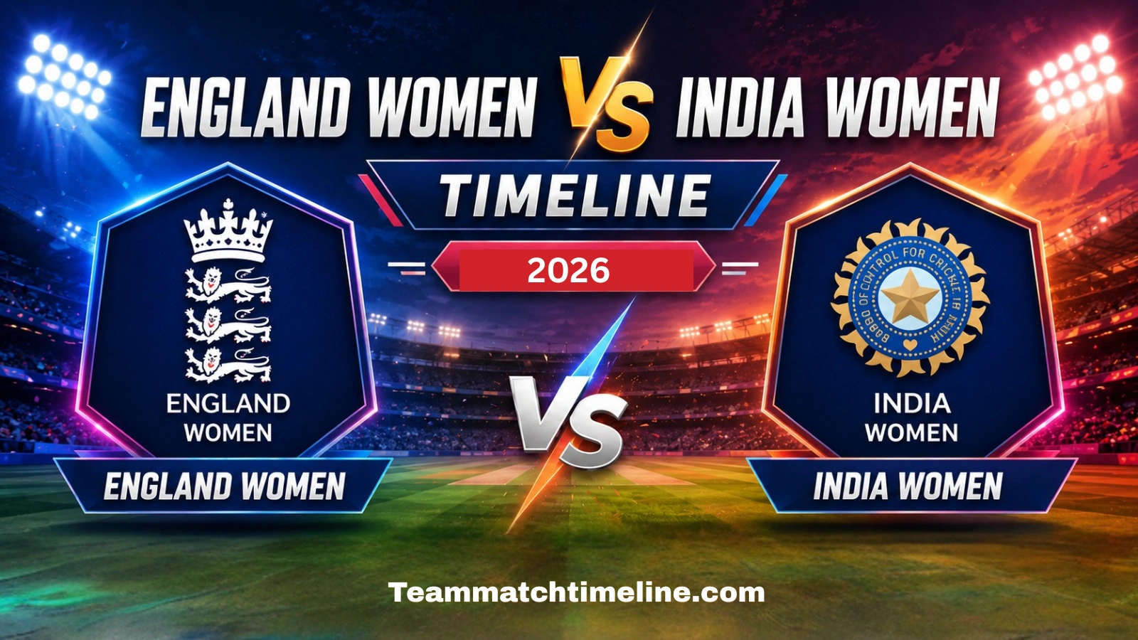 England Women's National Cricket Team vs India Women's National Cricket Team Timeline