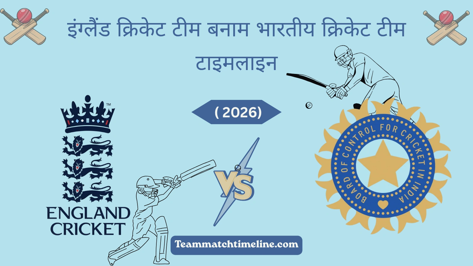 इंग्लैंड क्रिकेट टीम बनाम भारतीय क्रिकेट टीम टाइमलाइन